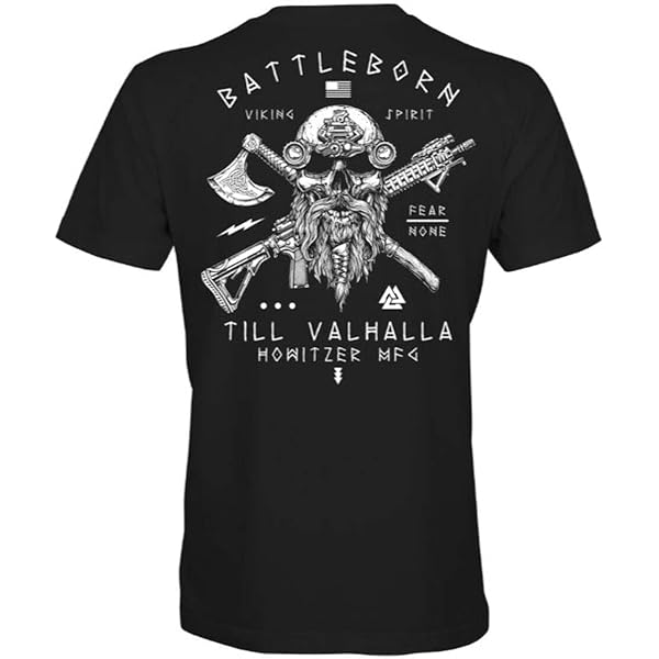 Amazon.com: Howitzer Style Men's T-Shirt Viking Nature Military