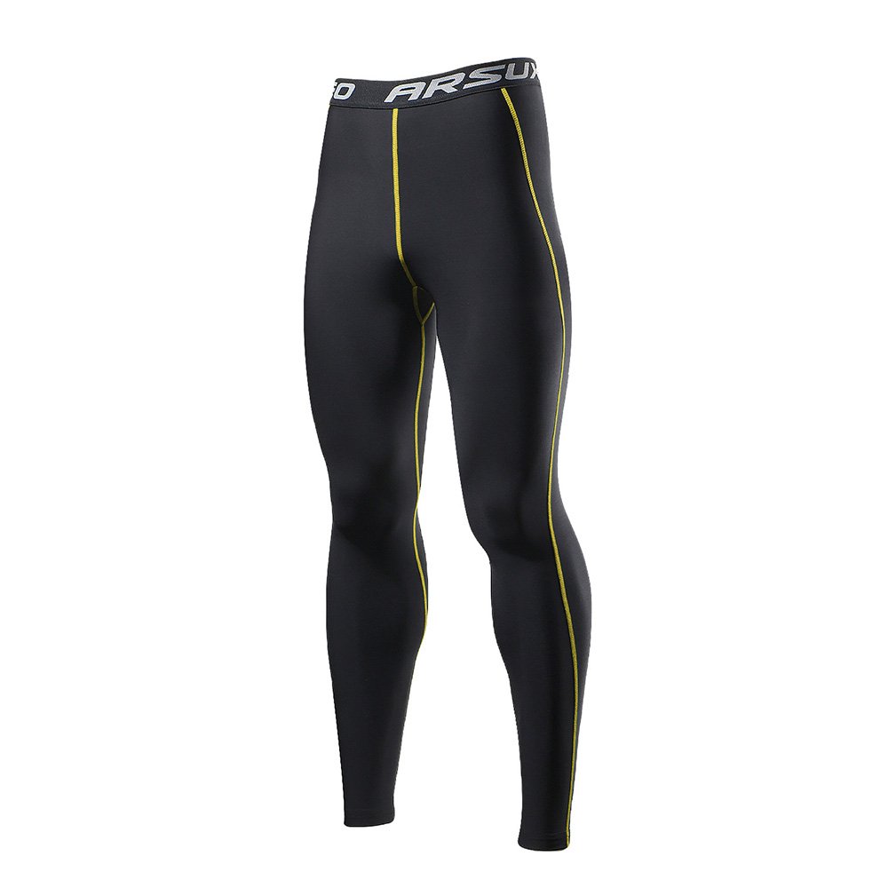 ARSUXEO Mens Winter Thermal Fleece Warm Up Running Pants Compression