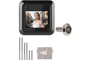 Lwuey Digital Door Viewer, 2.4in Smart Doors Peephole Camera TFT LCD Screen Display 0.3MP 95° Wide Angle Monitoring Cameras Photo Recording for Home Hotel Apartment Security System
