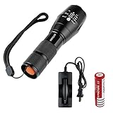 Autoark 900 Lumen Handheld Flashlight LED Cree XML T6 Water Resistant Camping Torch Adjustable Focus Zoom Tactical Light Lamp for Outdoor Sports,AF-003