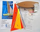 T12 Cruiser Sailboat Kit (Orange/yellow) - Floating Beau id Sailboat, Toy Sailboats that Sail, Toy Sailboats that Float, Toy Sailboat Wood, Toy Sailboat Wooden - It Really Sails! by Tippecanoe Boats