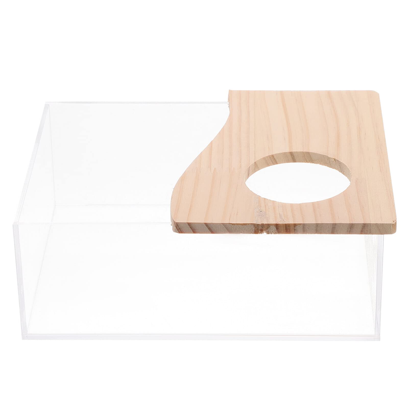 UKCOCO Hamster Sand Bath: Transparent Acrylic Bath Bowl with Cover, Digging Sand Box - for Dwarf Hamster, Gerbils, Mice, Lemming Potty Litter Bathtub