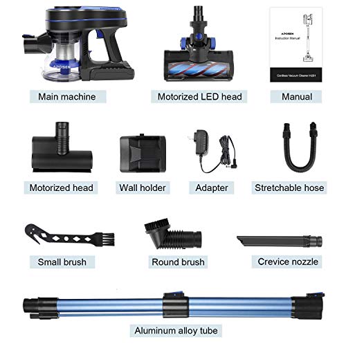 APOSEN Cordless Vacuum Cleaner, Upgraded 24000pa Stick Vacuum 5 in 1