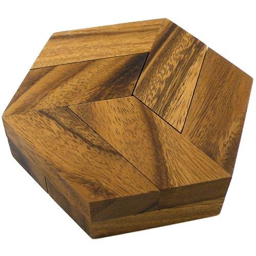 Winshare Puzzles and Games Hexagon - Brain Teaser Wooden Puzzle