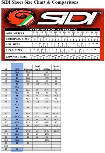 sidi shoe sizes
