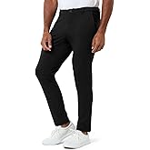 INTO THE AM Men's Casual Pants - Tapered Slim Fit Stretch Chinos Tech Travel Pants, Hidden Zipper Pocket, 30" & 33" Inseam