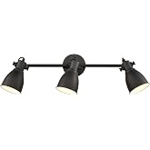 YUBOLE Directional Wall Sconce Matte Black 3-Light Track Lighting | Wall Mount or Ceiling Mount, E26 Adjustable Spotlight Tracking Lights for Kitchen Living Room Bedroom Home Office