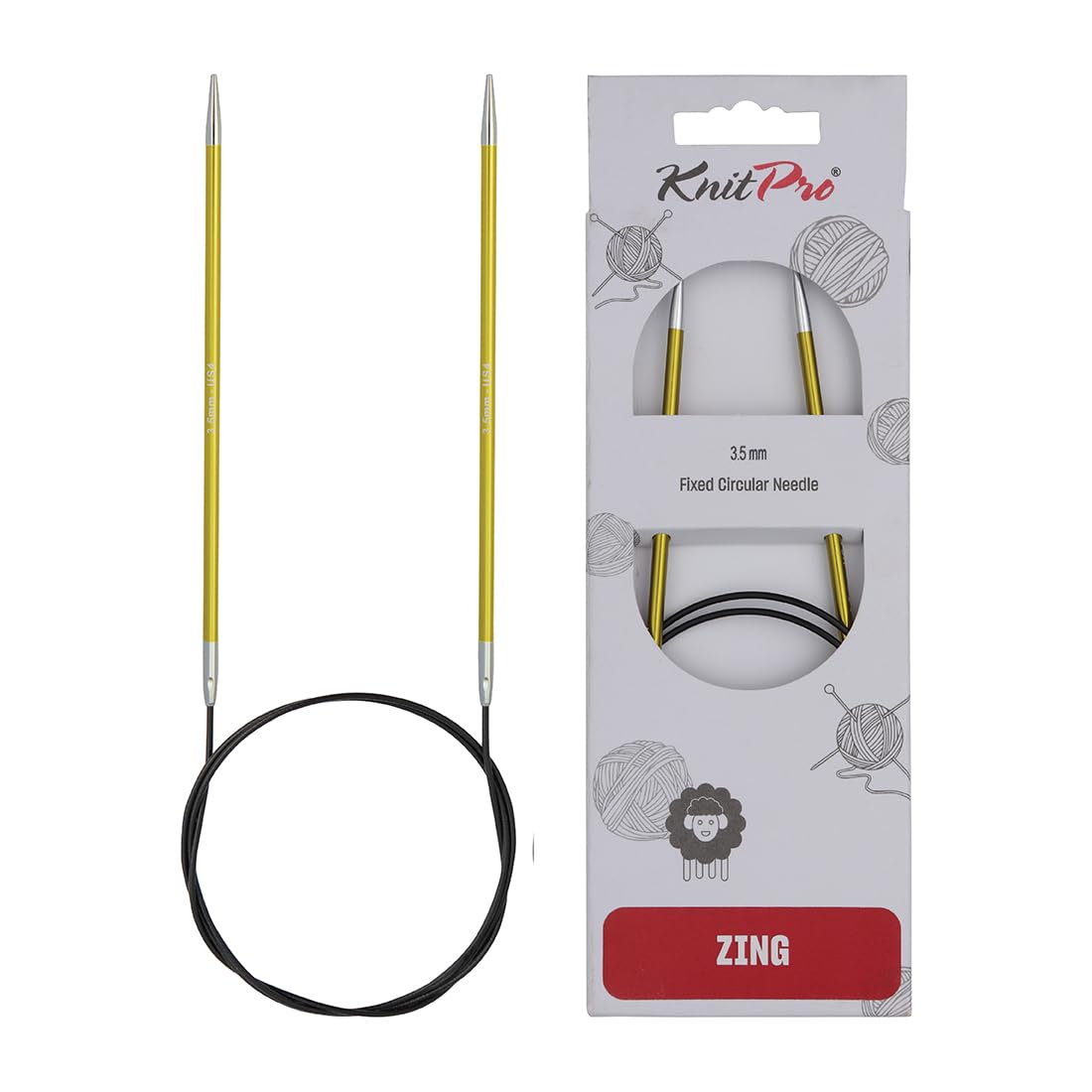 KnitPro Zing Fixed Circular Needles 47" (120cm) | Size 3.50mm