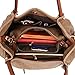 UTO Women Purse 3 Pieces Handbag Set PU Leather Tote Bag Satchel Shoulder Bags with Wristlet Wallet Mud Color