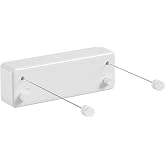 JOOM Retractable Clothesline Indoor, Dual 2 x 13.8 FT Clothes Lines, White | Stainless Steel, Wall-Mounted Space-Saving Laundry Drying Line for Bathroom, Laundry Room, Apartment &amp; Covered Balcony