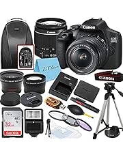 Canon EOS 2000D / Rebel T7 DSLR Camera with EF-S 18-55mm Zoom Lens + SanDisk 32GB Memory Card + Tripod + Case + Wideangle Lenses + ZeeTech Accessory Bundle (20pc Bundle)