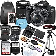 Canon EOS 2000D / Rebel T7 DSLR Camera with EF-S 18-55mm Zoom Lens + SanDisk 32GB Memory Card + Tripod + Case 