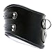 Davidsource Locking Posture O Ring Collar Black Faux Double Leather Neck Belt Adjustable Lockable Choker Collar Restraint Head Harness BDSM Adult Sex Toy
