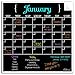 Decal Peel and Stick Dry Erase Monthly Calendar Black