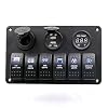 TurnRaise-Waterproof-6-Gang-DC-12V24V-Marine-Boat-Caravan-LED-Rocker-Switch-Panel-Breakers-with-Cigarette-Socket-USB-Power-Charger-Digital-Voltmeter