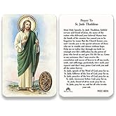 San Francis Imports Holy cards for Catholics including St Jude Our Lady of Guadalupe St Michael St Joseph St Anthony Prayer and Others (St. Jude)