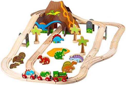 Bigjigs Rail Wooden Dinosaur Railway 
