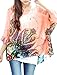 iNewbetter Womens Floral Print Batwing Sleeve Boho Blouse Chiffon Poncho Summer Tunic Tops PP-375