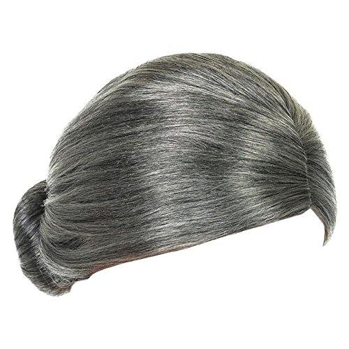 Robelli Kids/Adults Granny Fancy Dress Grey Bun Wig (WORLD BOOK WEEK/BOOK DAY)