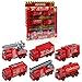 SunbriloStore Die-cast Fire Truck Engine Vehicle Toy Set, Pull Back Car Mini Firetruck Rescue Emergency Fire Truck Toy Set, Extending Ladder Truck Firefighter Car for Cake Toppers (Fire Truck)