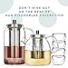 Glass Tea Kettle for Stove Top, Borosilicate Tea Pots with Infusers for Loose Tea, Clear Teapot with Stainless Steel Strainer, Makes 5 Tea Cups, 44oz