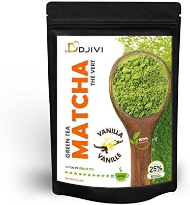 Dodjivi Matcha Green Tea Powder - 100% Natural Pure Vanilla Organic Matcha Green Tea Japanese | Mighty Antioxidant & Fat Burner for All Round Use Lattes, Baking, Smoothies, Drinks, Iced Tea - (50g)