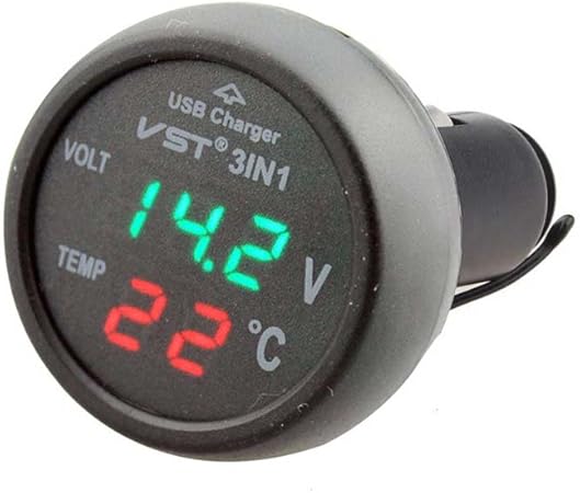 Amazon Polarlander 3 1デジタルled車の電圧計温度計オートカーのusb充電器12v 24v温度計の電圧計で 時計 コンパス 温度計 車 バイク