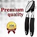 Can Opener - Manual Easy Turn - Sharp Blade for Smooth Edge Opening - Safety Magnetic Lid Lifter - Comfortable Soft Grip Silicone Handles for Seniors and Arthritic Hands -Black- Bonus Bottle Opener