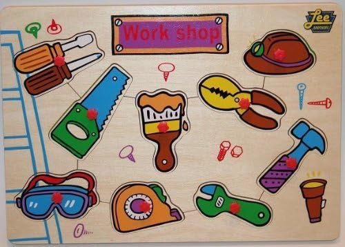 Lee Brothers Toys 7 Workshop Wooden Peg Puzzle Workshop Wooden Peg Puzzle by Lee Brothers Toys