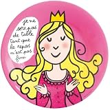 Assiette Princesse Petit Jour Paris - Design Rose/blanc - Message éducatif - Pour Enfants