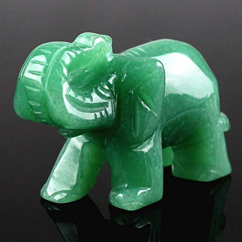 Carved Healing Crystal Guardian Elephant Pocket GemStone Figurines 1.5" Aventurine
