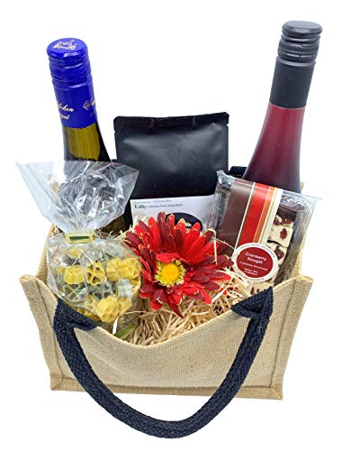 Präsentkorb Leckereien gefüllt in einer Geschenktasche aus Jute – Bild 3