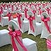 Gold Fortune 10-Pack Red Satin Chair Sashes - 7x108 Inch Wedding Chair Bows for Banquet, Party Decorations, Thanksgiving Event - Adjustable Satin Ties for Table Decor (10 Count)