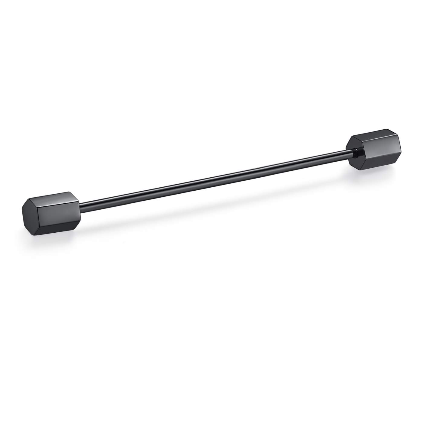 HONEY BEAR 2.52" Tie Collar Bar Pins Brooches for Mens Shirts Business Wedding Gift,64mm (Hexagon End Black)