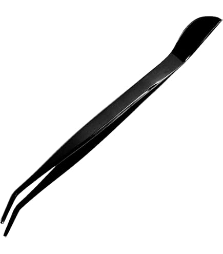 Pince à Bonsaï Courbée En Acier Inoxydable Avec Spatule - Outil Jardinage Professionnel Soin Plantes 22 Cm - 5
