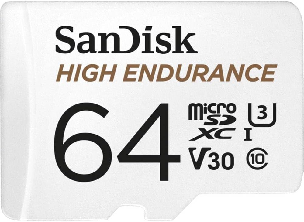 SanDisk High Endurance 64 GB microSDXC Card with SD Adapter U3 V30
