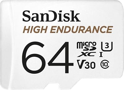 SanDisk High Endurance 64 GB microSDXC Card with SD Adapter U3 V30