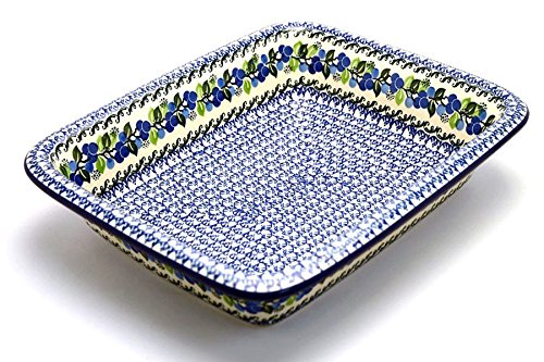 Click Here to See More Images Polish Pottery Baker - Lasagna - Blue Berries