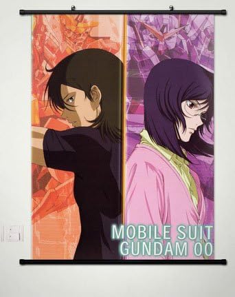 Gundam Wall Scroll Poster Fabric Painting For Anime Mobile Suit 00 Tieria Erde & Allelujah Haptism 001c S