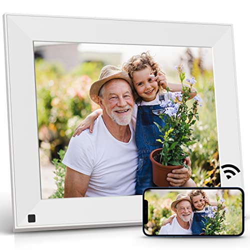 NexFoto Smart WiFi White Digital Picture Frame 16GB Memory, Electronic