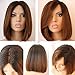 Full Lace Wig Straight Human Hair Glueless Lace Front Wigs Bob Cut 100% Brazilian Virgin Hair Ombre Color Natural Looking Short Wigs with Baby Hair (Lace Front Wig,10 inch 150% density)
