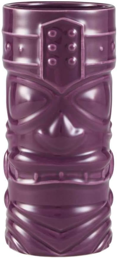 Purple Tiki Mug 40cl/14oz Glass Water Glasses Table Glasses Bar Cocktails x 4