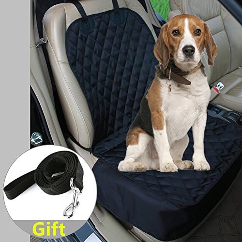 Ulandago Car Cover For Dog Waterproof Front Seat Cover Anti-scratch Nonslip Rubber Backing Padded Washable Pet Black Cover Universal For All Cars Trucks & SUVs