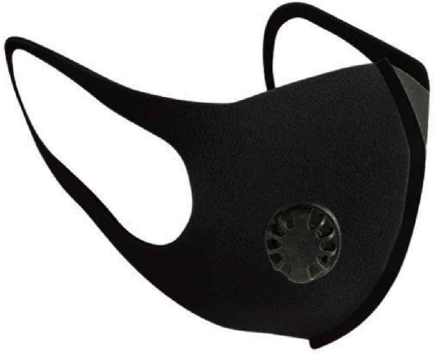 MENGXI Mouth Mask Dust and Fog Masks with Breathing Valve for Outdoor Sports, Gardening, Travel, Craftsman Resist Dust, Allergies, PM2.5, Pollution,Black