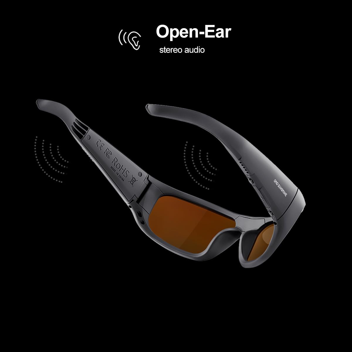 OhO Smart Glasses,Polarized Sunglasses with Bluetooth Speaker,Athletic/Outdoor UV Protection and Voice Control,Unisex