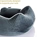 PUREFLY Soft Velvet Inflatable Travel Neck Pillow for Airplanes with Packsack