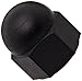 Nylon 6/6 Acorn Nut, USA Made, Black, 1/4