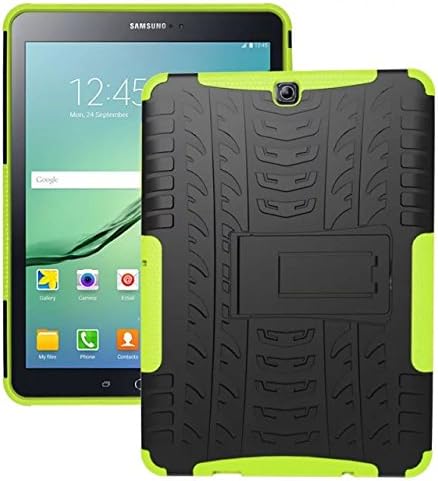 Samsung Galaxy Tab S2 9.7 Case, BAUBEY Rugged Tough Armor Heavy Duty Shockproof Hard Rubber Case Cover Stand for Samsung Galaxy Tab S2 9.7 SM-T810 / SM-T813 / SM-T815 / SM-T817 / SM-T819 (Green)