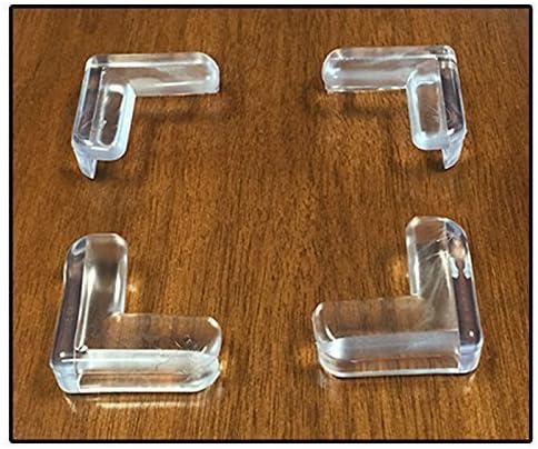 4pc Clear Silicone Furniture Corner Bumpers - Protect Children from Sharp Edges - Self-Adhesive
