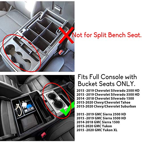 Jaronx Center Console Organizer Tray+ Coin Holder Compatible with Chevy Silverado/GMC Sierra